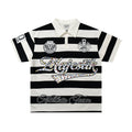 MAJESTIK Striped Crest Graphic Polo Shirt ¡ª hero