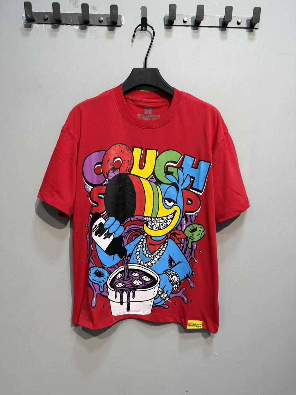 THAT'S A AWFUL LOT OF COUGH SYRUP Cartoon Graphic T-Shirt ¡ª front