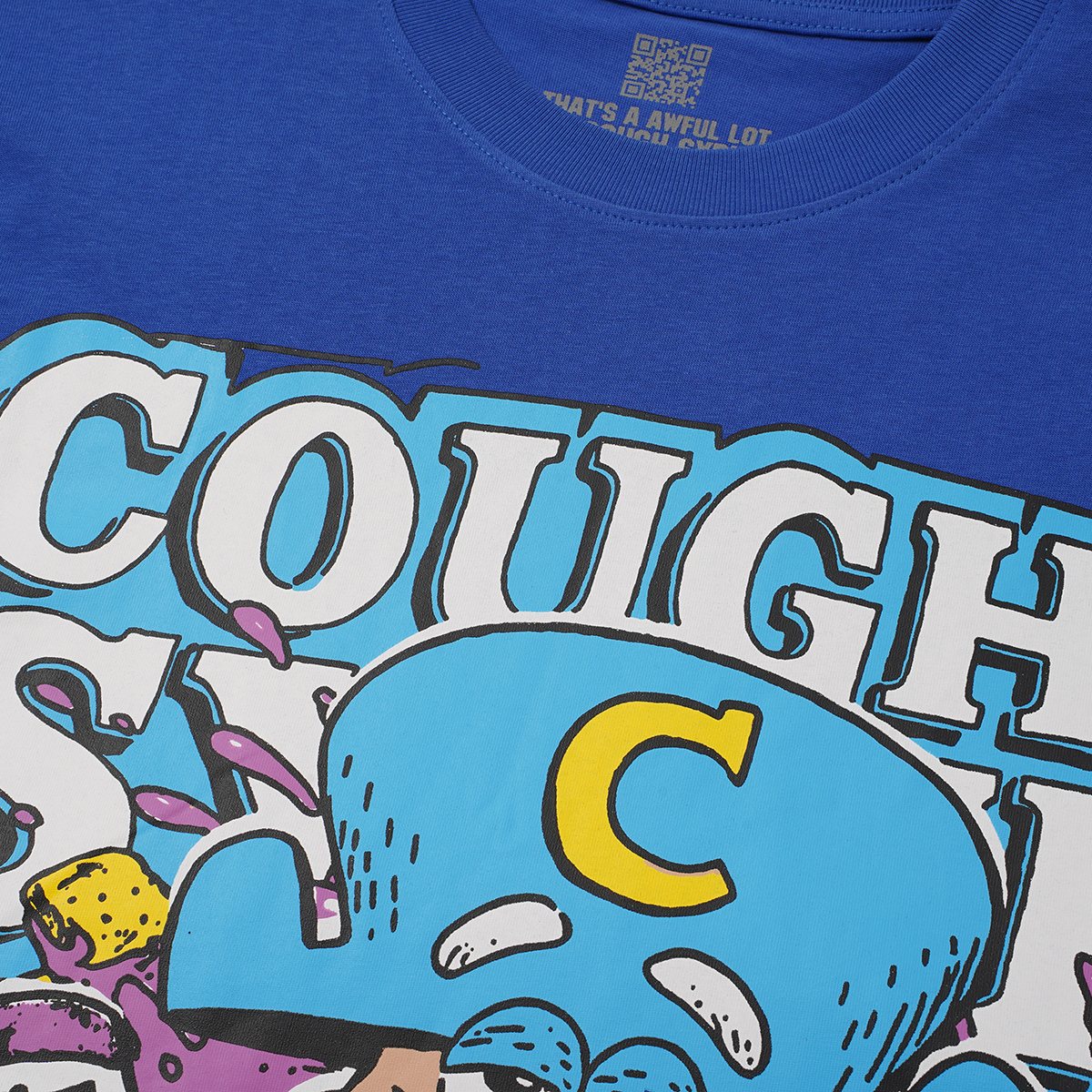 THAT'S A AWFUL LOT OF COUGH SYRUP Cartoon Graphic T-Shirt ¡ª detail