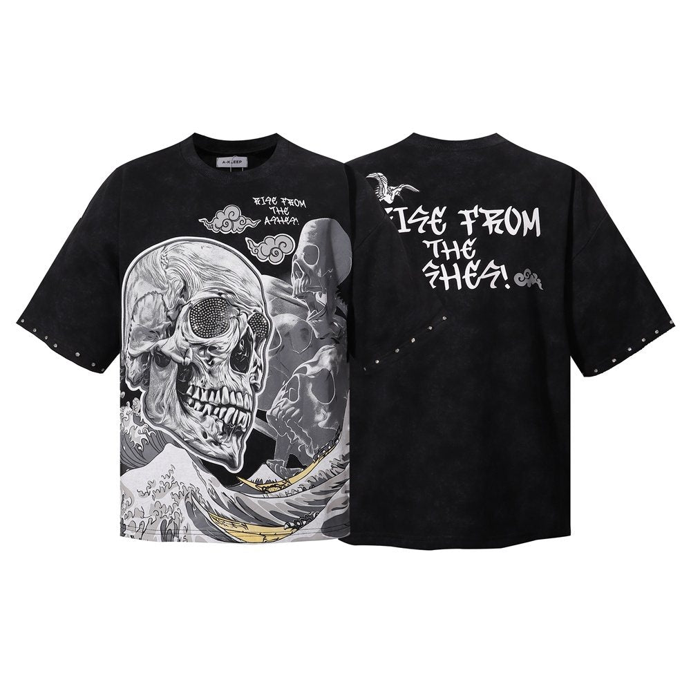 KLEEP 2005 Rise From the Ashes Skull Graphic T-Shirt ¡ª hero