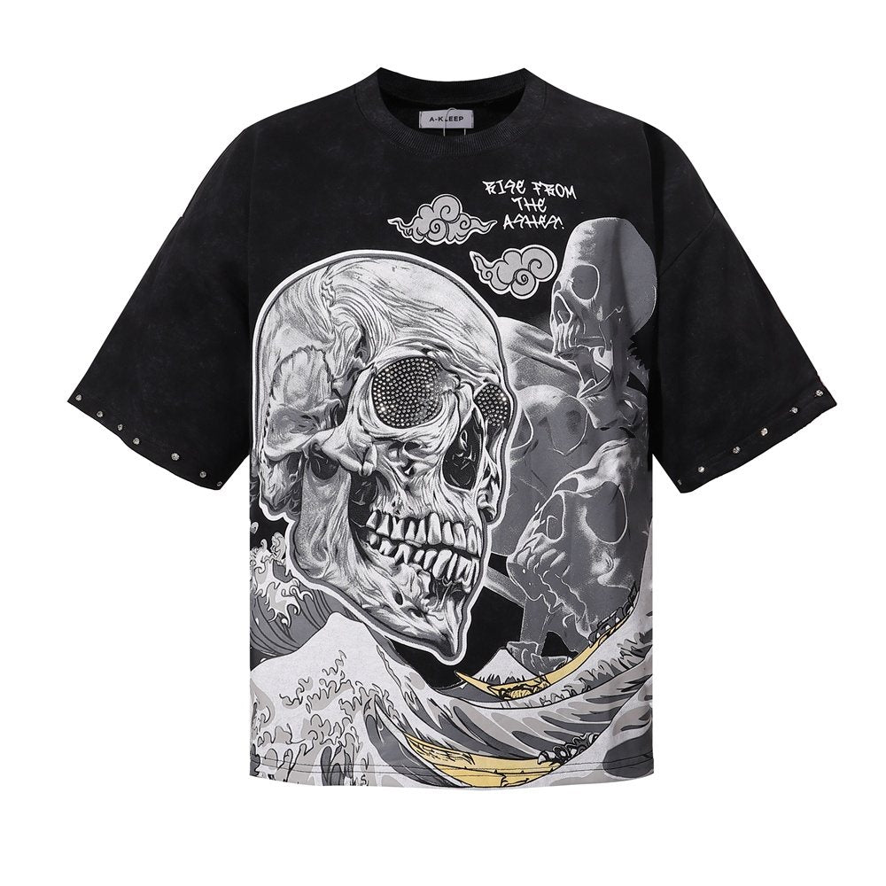KLEEP 2005 Rise From the Ashes Skull Graphic T-Shirt ¡ª front