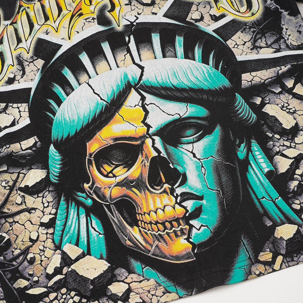 Godspeed Out of Many One Liberty Skull Graphic T-Shirt ¡ª detail