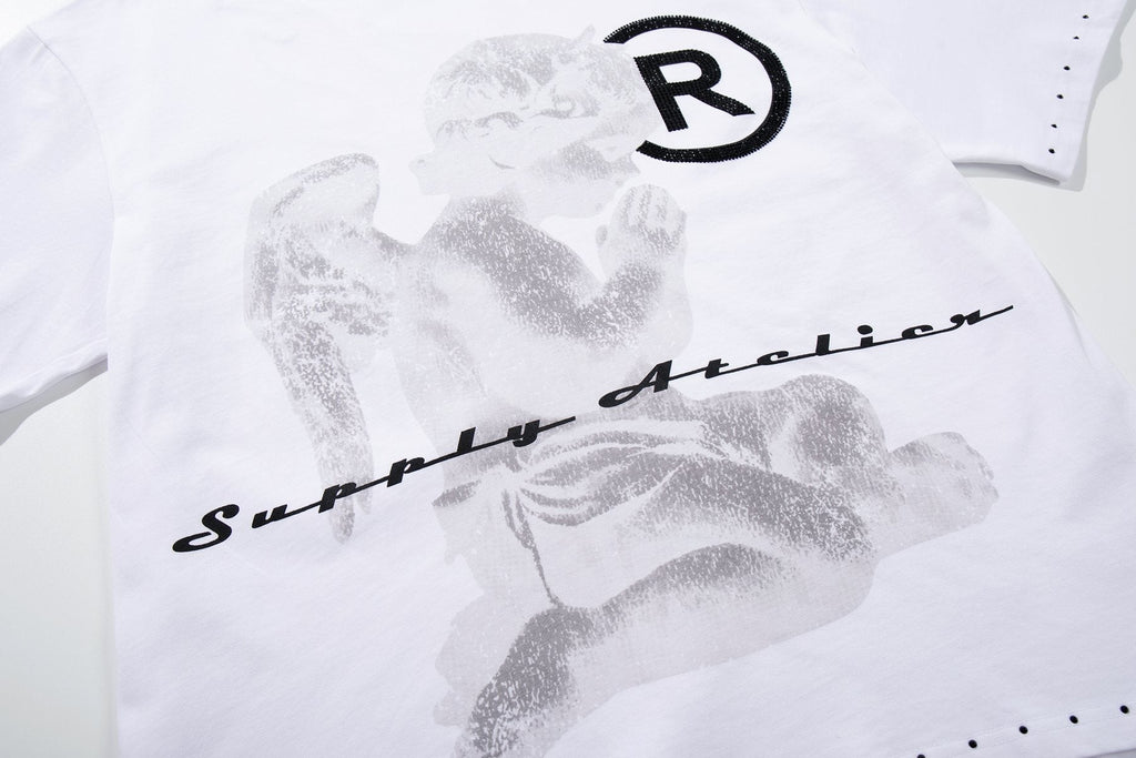 SUPPLY TEE Stud-Trim Flame Graphic T-Shirt ¡ª detail
