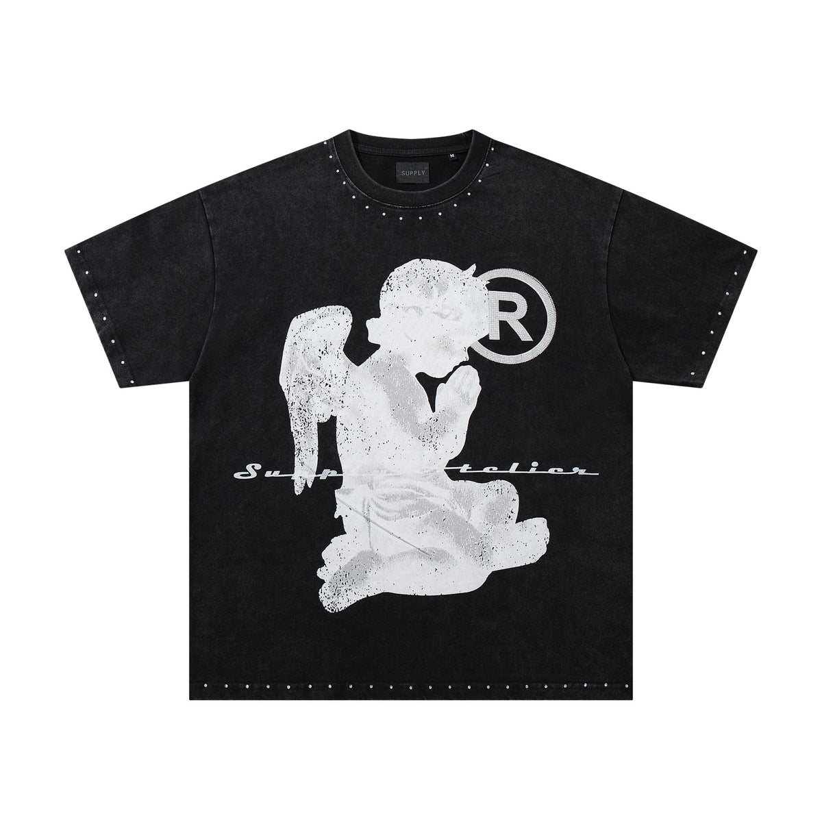 SUPPLY TEE Stud-Trim Flame Graphic T-Shirt ¡ª hero