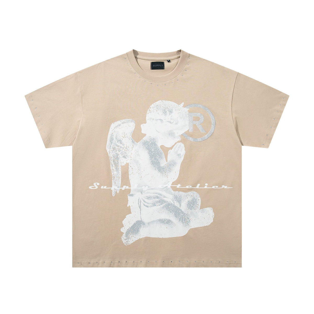SUPPLY TEE Stud-Trim Flame Graphic T-Shirt ¡ª front