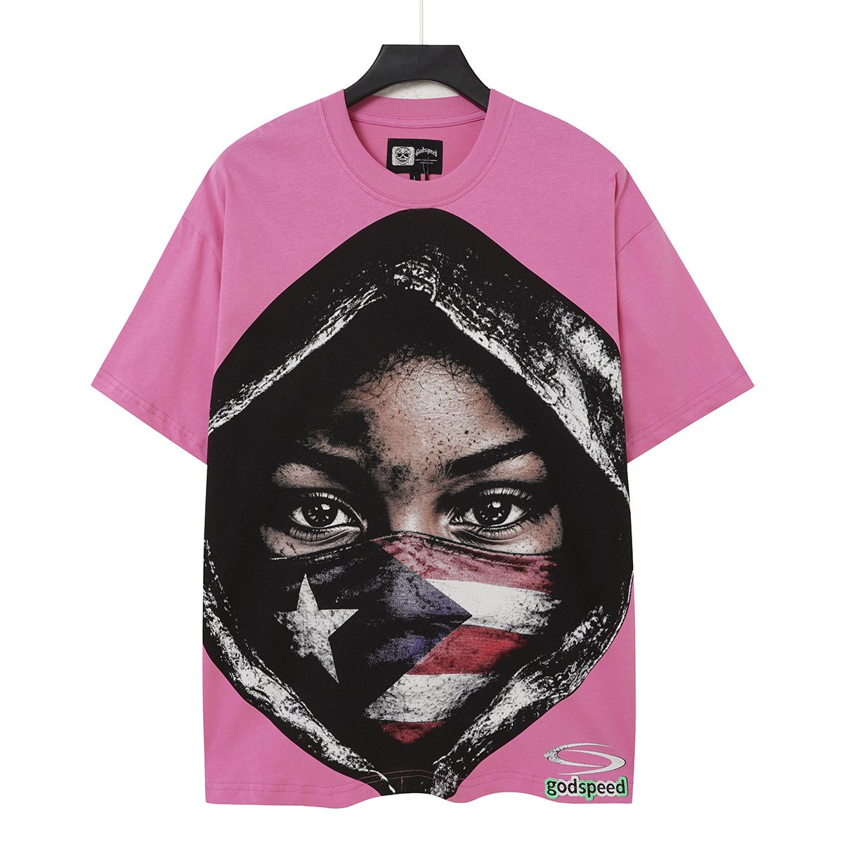 Godspeed Hooded Flag Portrait Graphic T-Shirt ¡ª hero