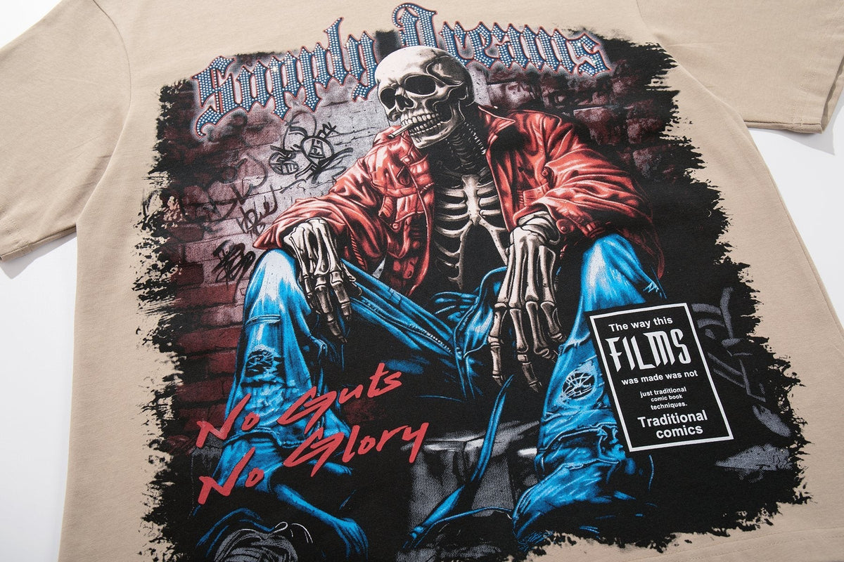 SUPPLY TEE Skeleton Graphic Short-Sleeve T-Shirt ¡ª detail