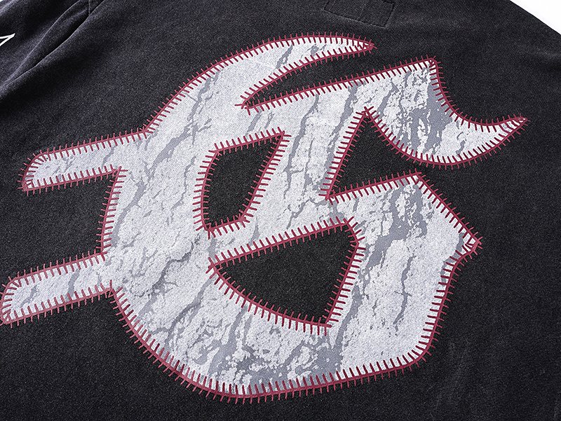 Godspeed Baseball Skeleton Graphic Long-Sleeve T-Shirt ¡ª detail