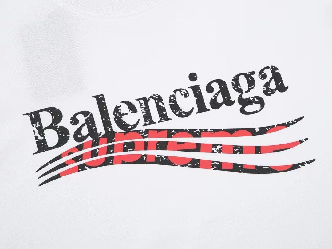 Supreme Balenciaga-Style Wave Graphic T-Shirt ¡ª detail