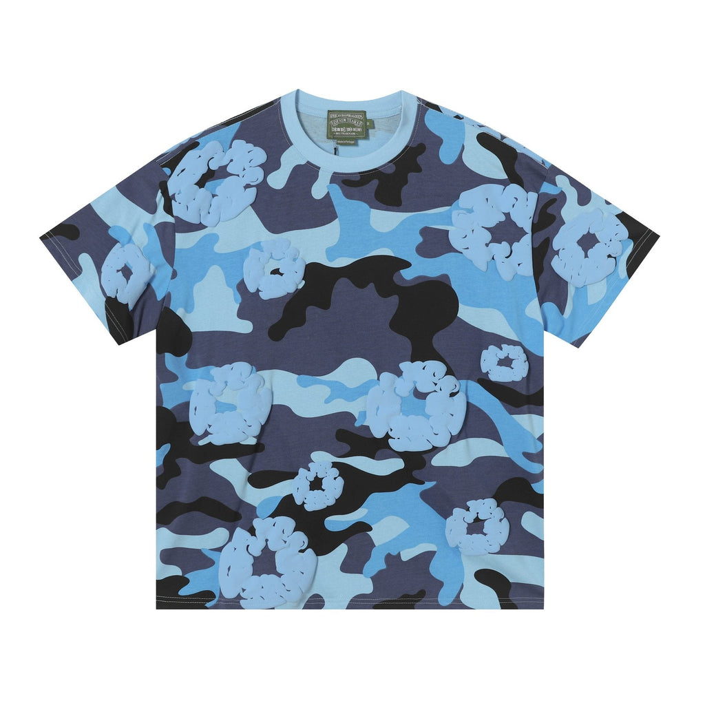 DENIM TEARS Floral Camo T-Shirt & Shorts Set ¡ª front