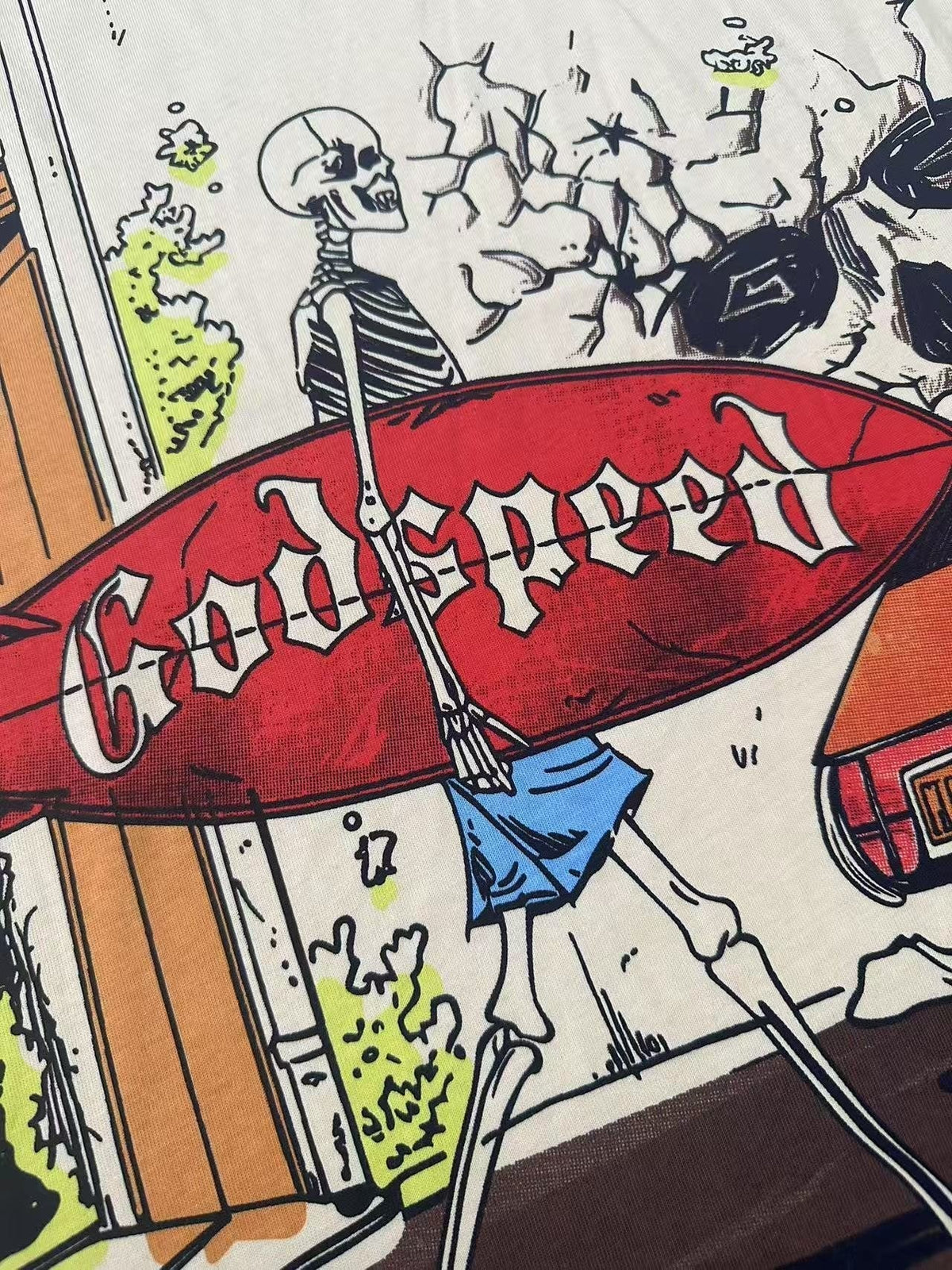 Godspeed Surfshop Street Scene Graphic T-Shirt ¡ª detail