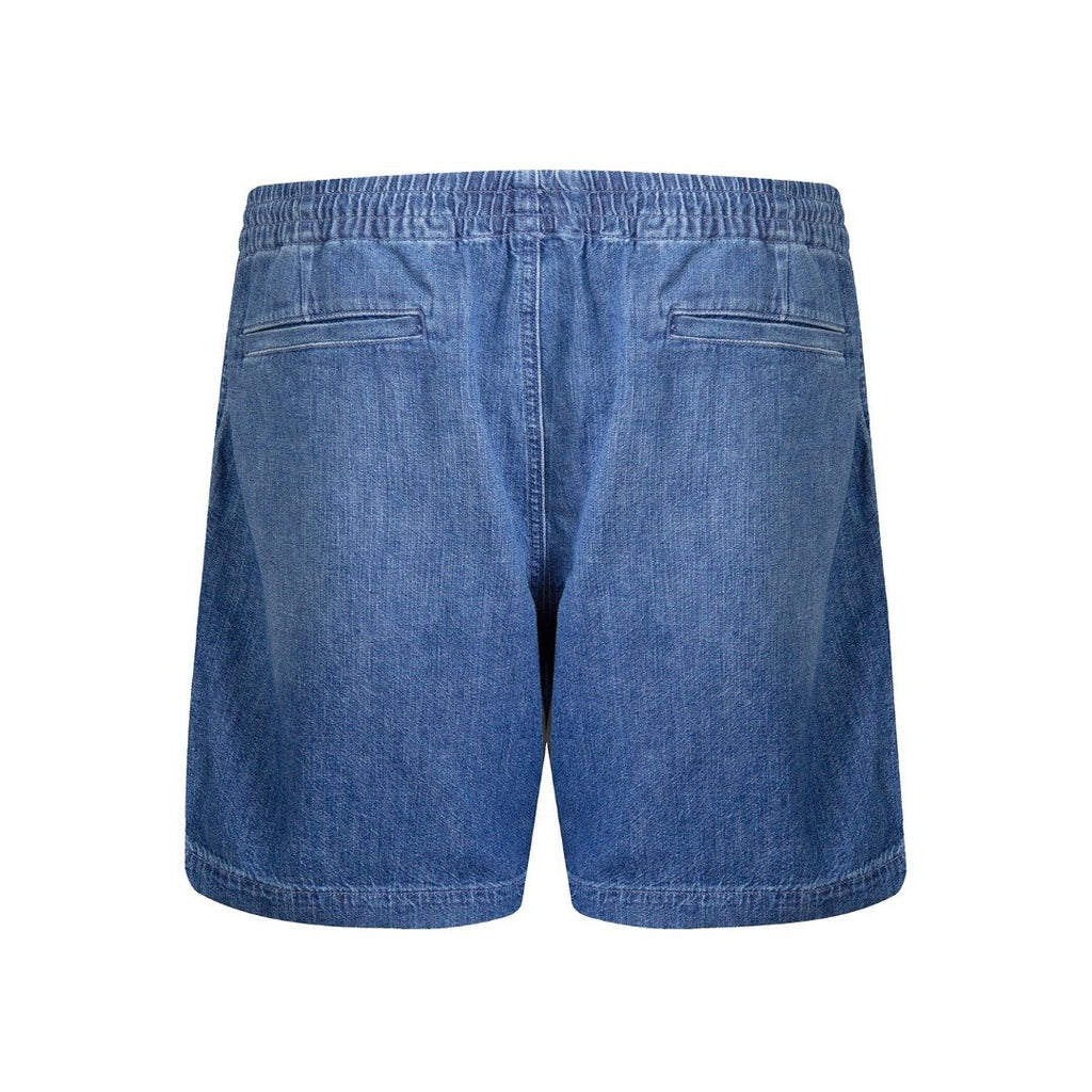 Test2-Ralph Lauren Washed Blue Drawstring Denim Shorts ¡ª back