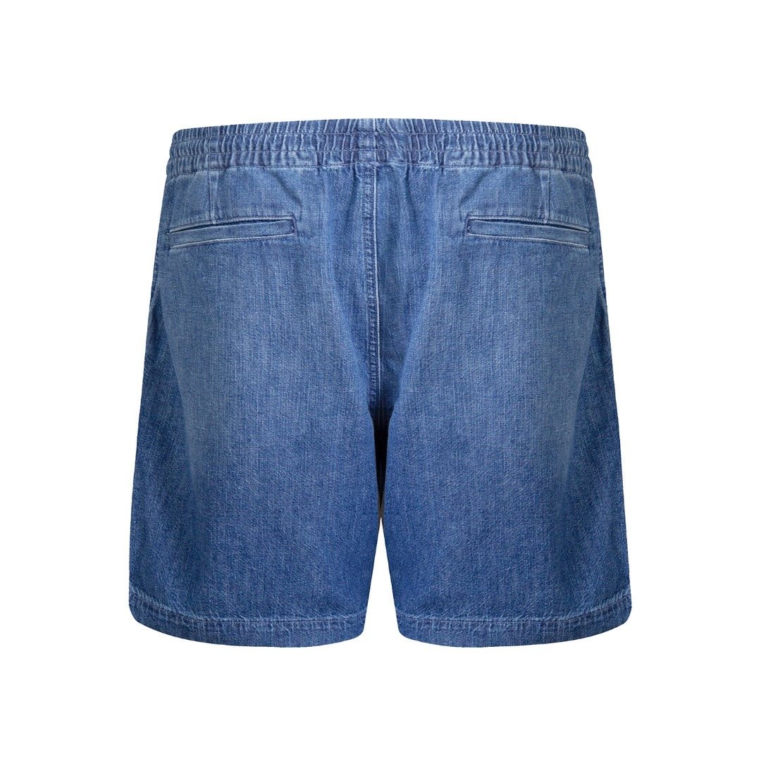 Test2-Ralph Lauren Washed Blue Drawstring Denim Shorts ¡ª back