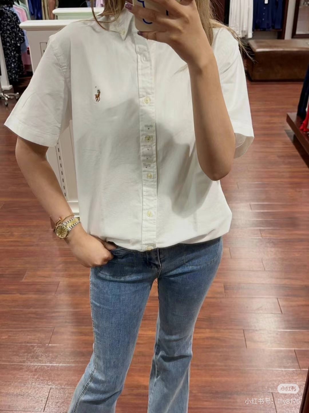 Test2-Ralph Lauren Cotton Oxford Short-Sleeve Button-Down Shirt ¡ª model