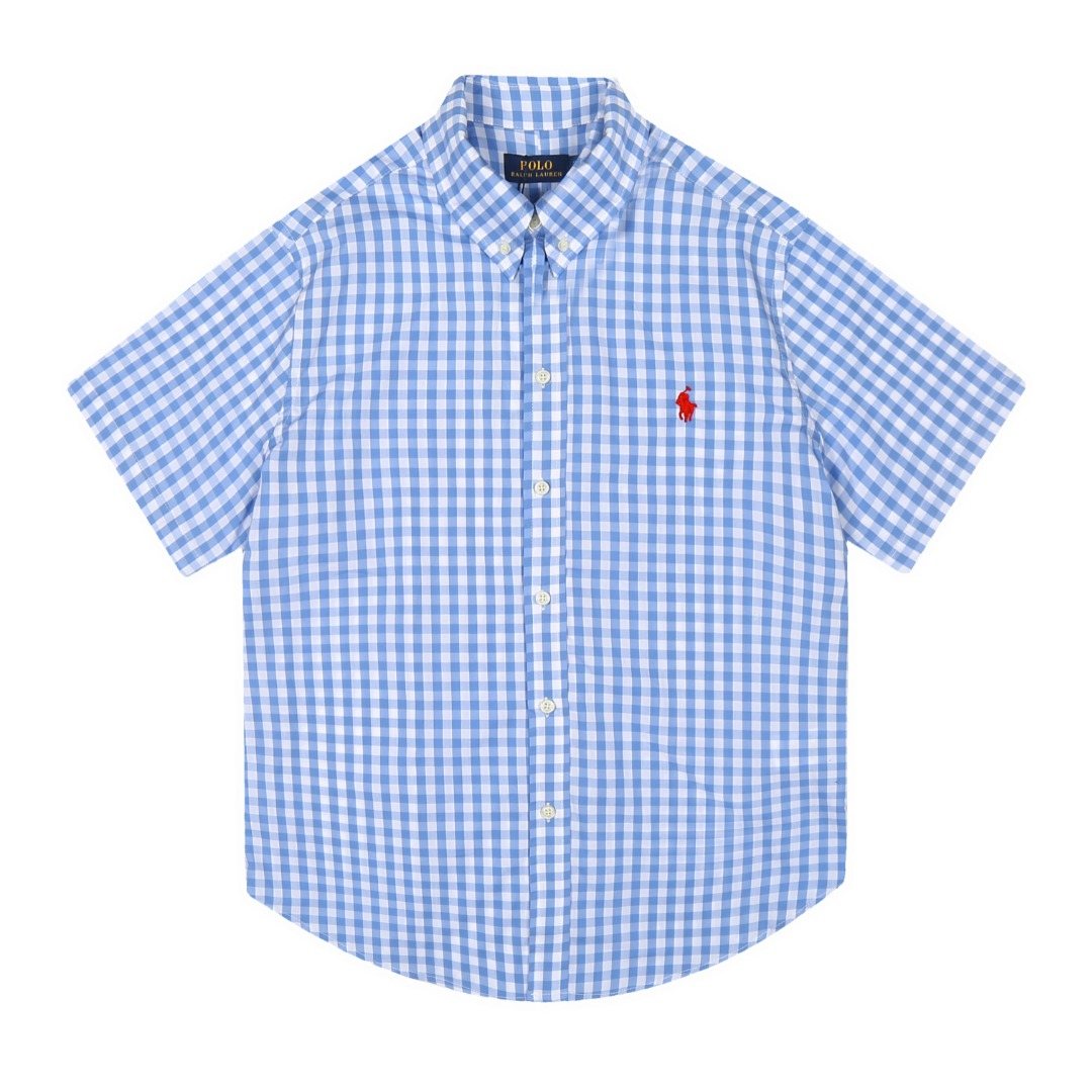 Test2-Ralph Lauren Gingham Short-Sleeve Button-Down Shirt ¡ª front