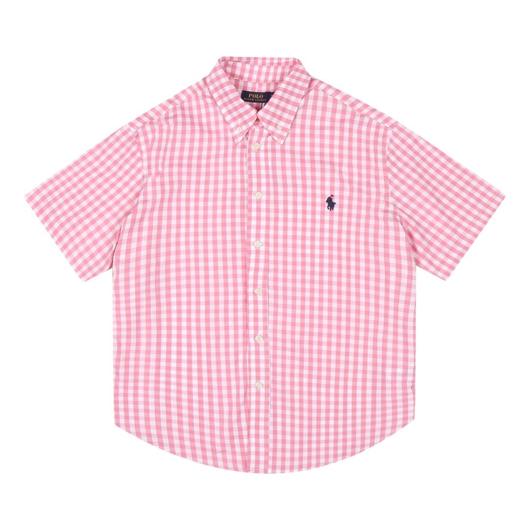 Test2-Ralph Lauren Gingham Short-Sleeve Button-Down Shirt ¡ª front