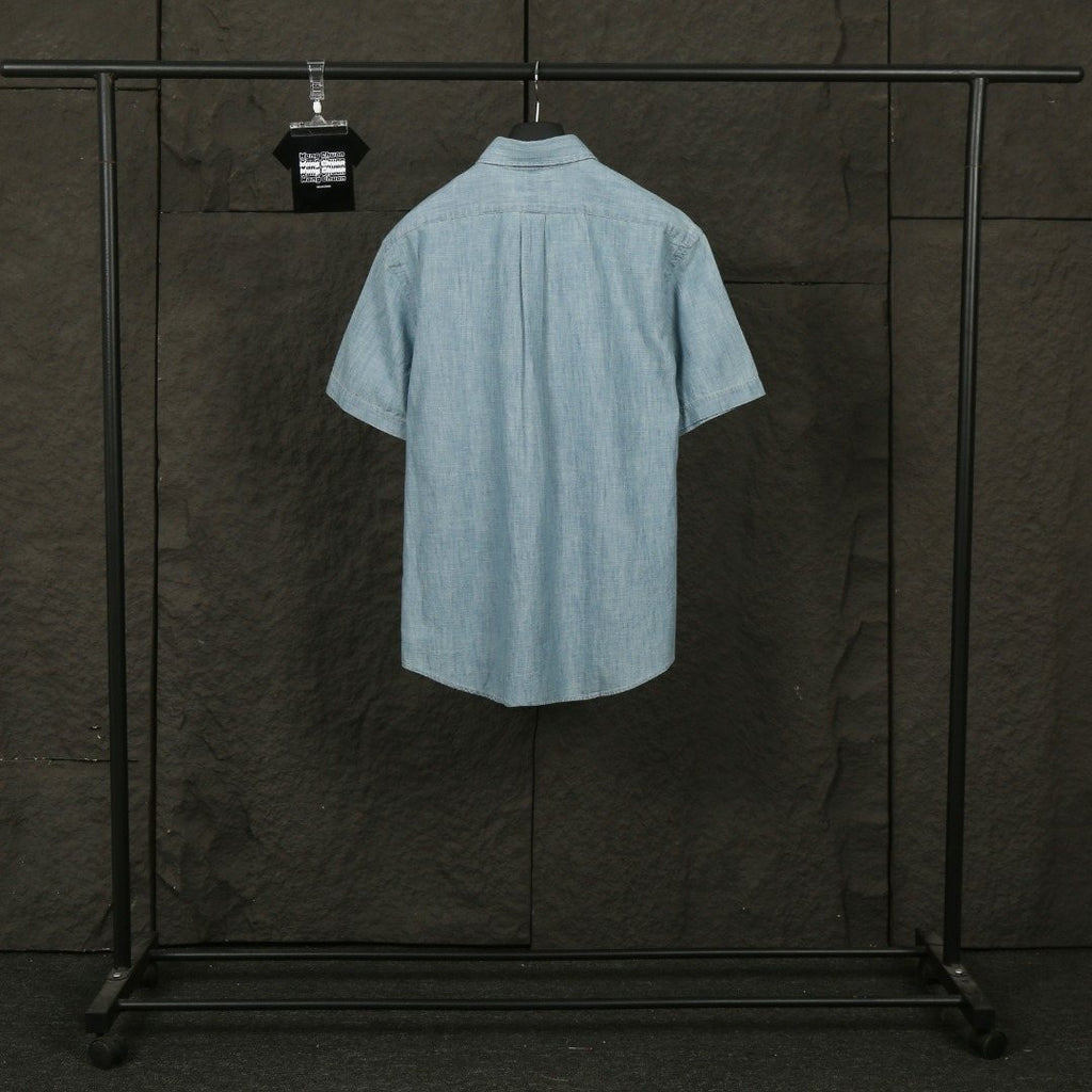 Test2-Ralph Lauren Slub Denim Short-Sleeve Button-Up Shirt ¡ª back