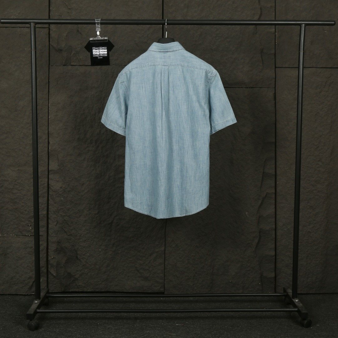 Test2-Ralph Lauren Slub Denim Short-Sleeve Button-Up Shirt ¡ª back