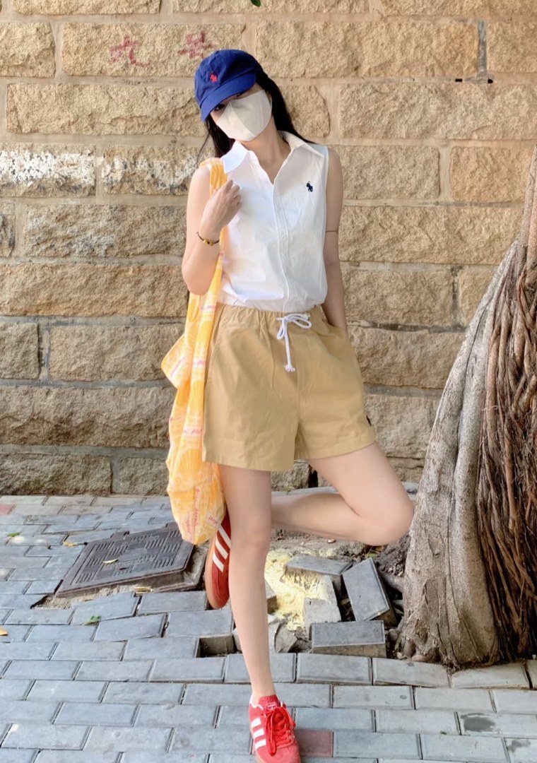 Test2-Ralph Lauren Washed Cotton Drawstring Shorts ¡ª model