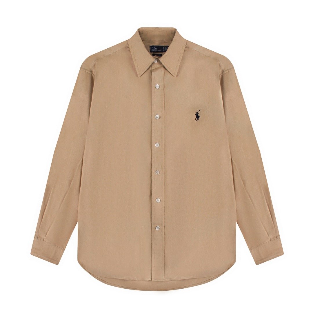 Test2-Ralph Lauren Embroidered Cotton-Blend Slub Linen Long-Sleeve Shirt ¡ª front