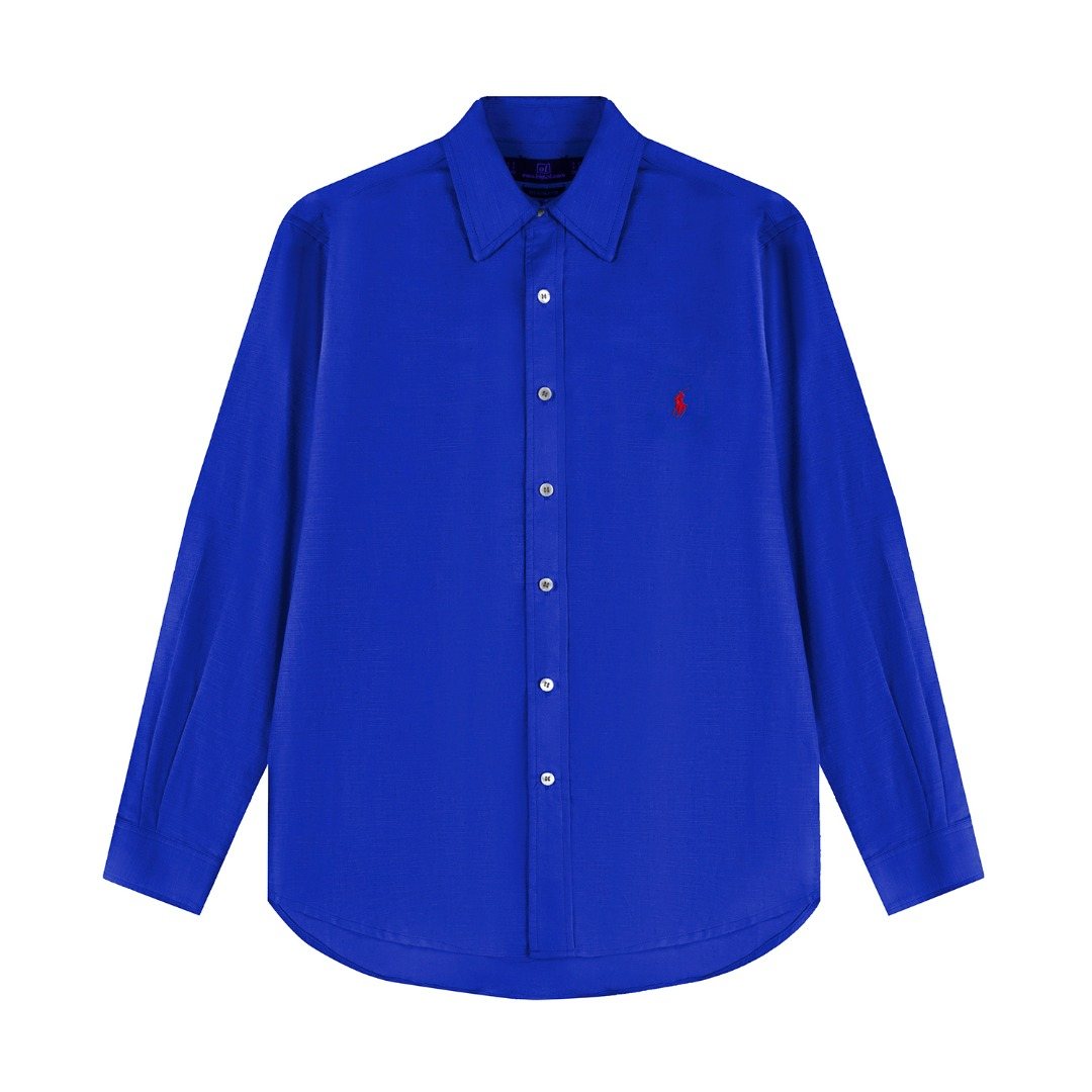 Test2-Ralph Lauren Embroidered Cotton-Blend Slub Linen Long-Sleeve Shirt ¡ª front