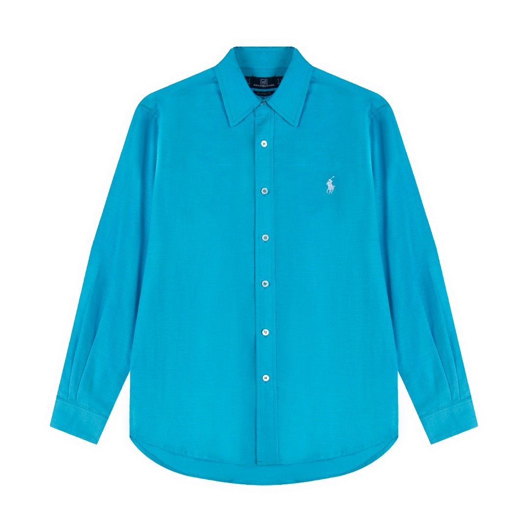 Test2-Ralph Lauren Embroidered Cotton-Blend Slub Linen Long-Sleeve Shirt ¡ª front