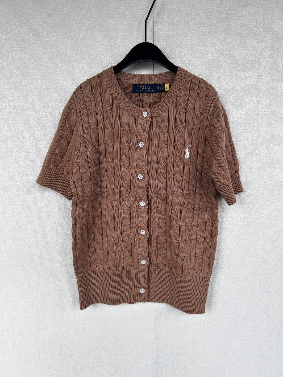 Test2-Ralph Lauren Women's Short-Sleeve Cable-Knit Cardigan ¡ª front