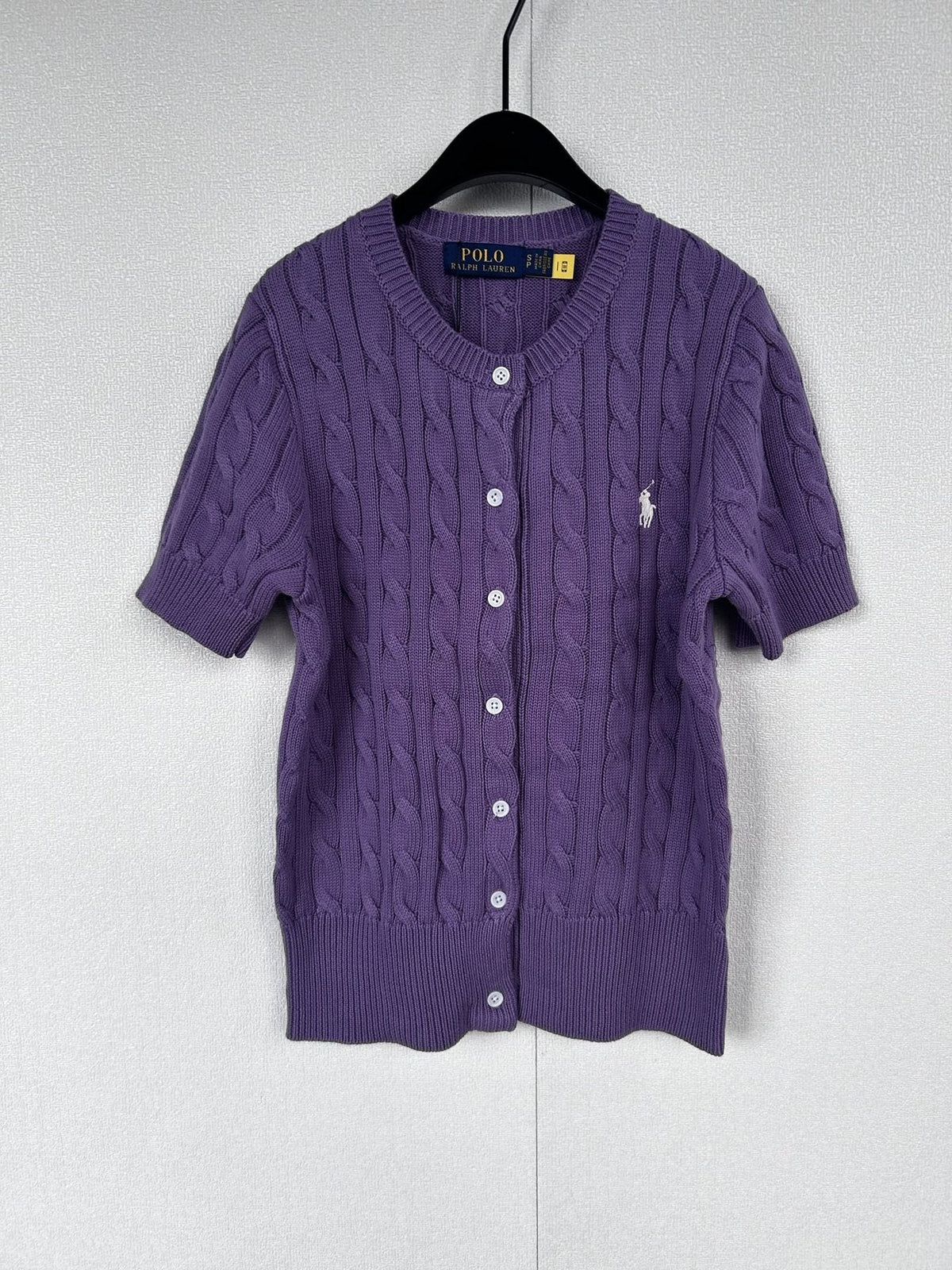 Test2-Ralph Lauren Women's Short-Sleeve Cable-Knit Cardigan ¡ª front