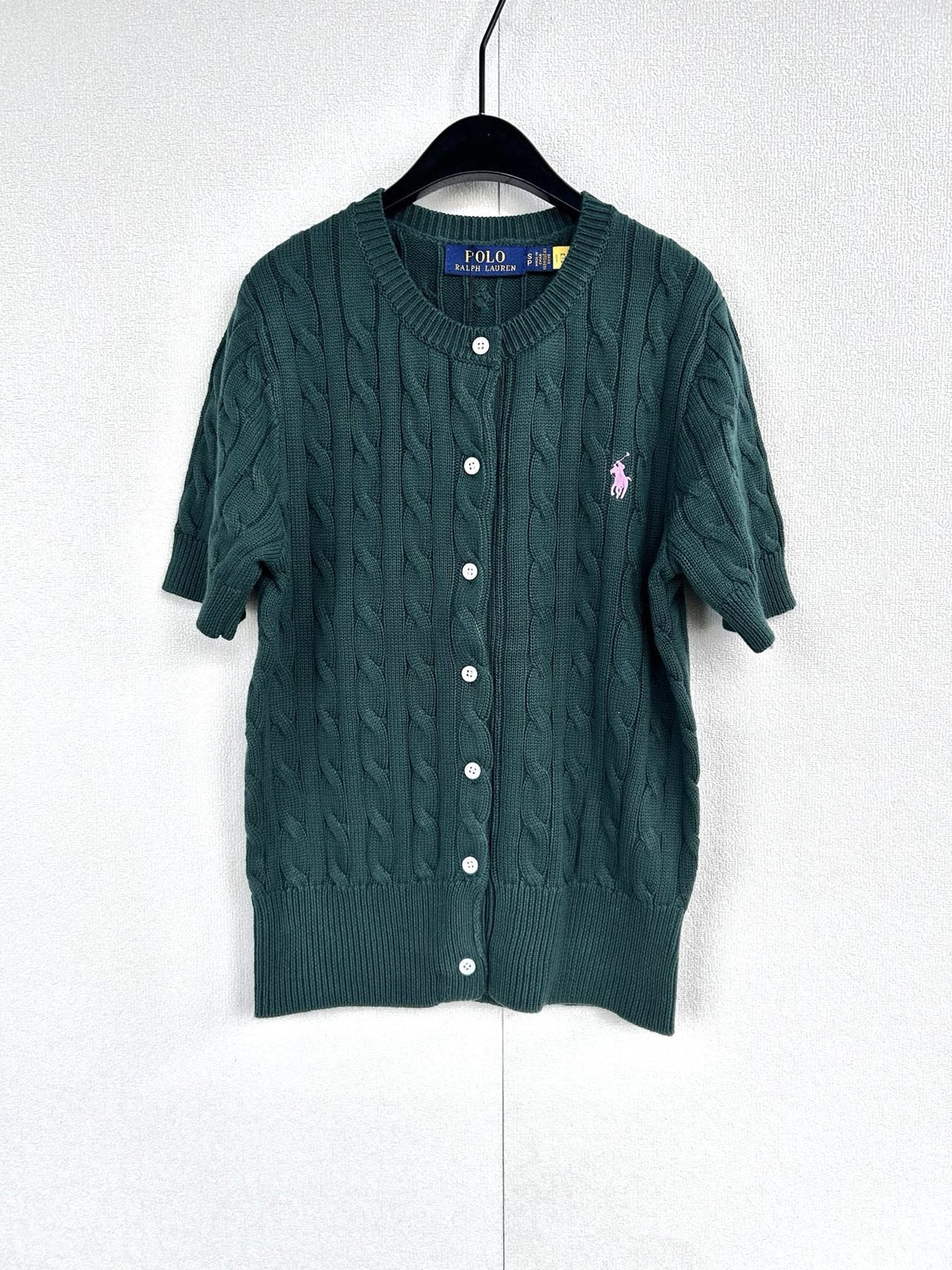 Test2-Ralph Lauren Women's Short-Sleeve Cable-Knit Cardigan ¡ª front