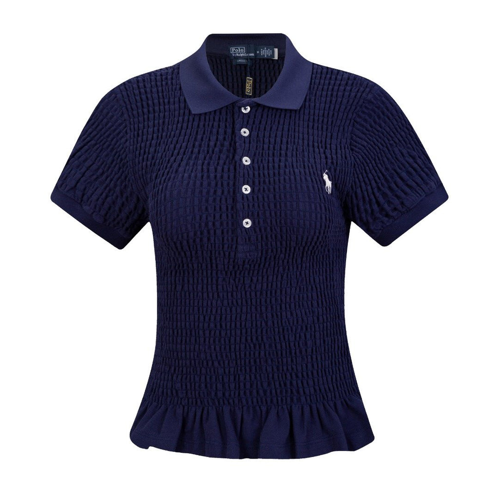 Test2-Ralph Lauren Ruffled-Hem Piqu¨¦ Polo Top ¡ª hero