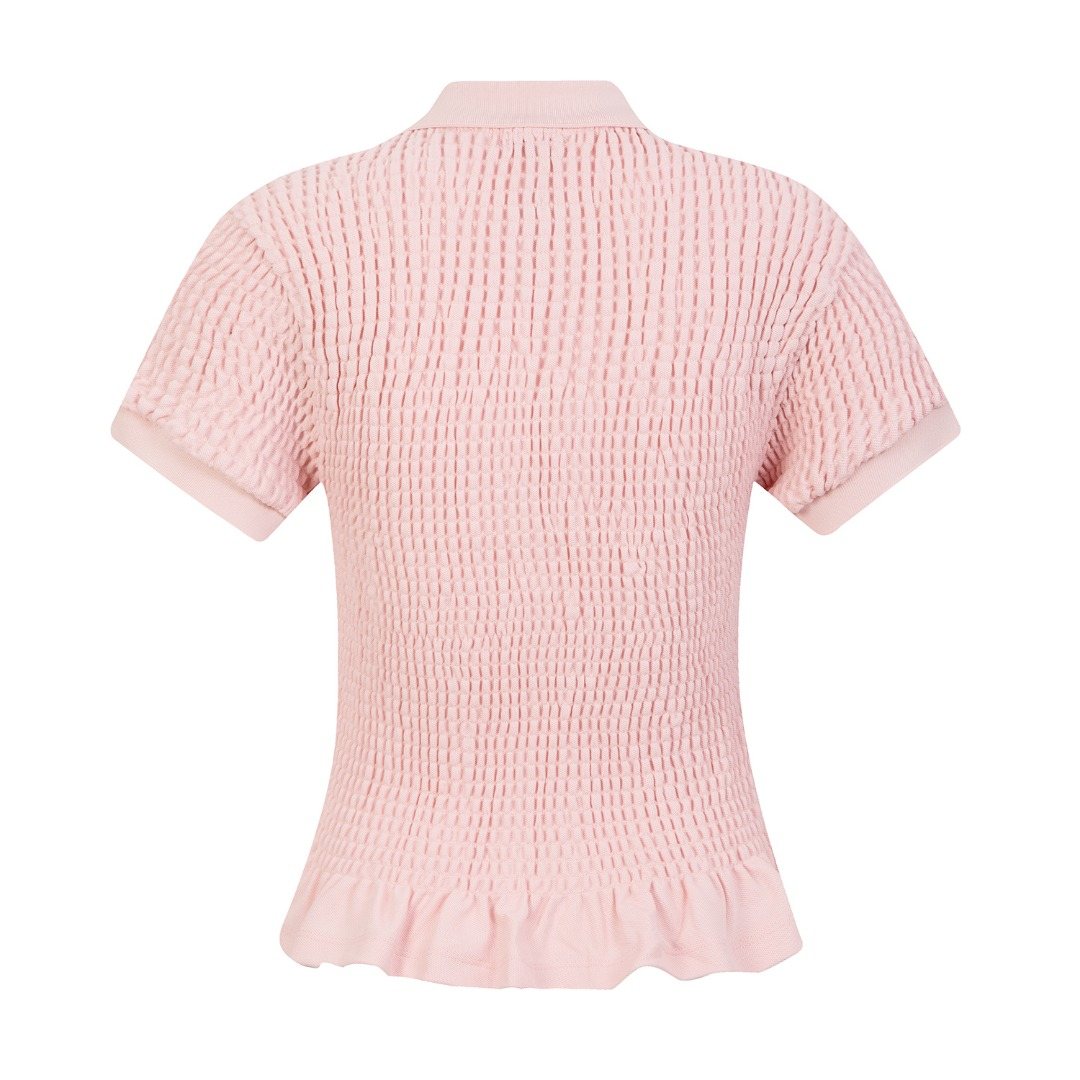 Test2-Ralph Lauren Ruffled-Hem Piqu¨¦ Polo Top ¡ª back