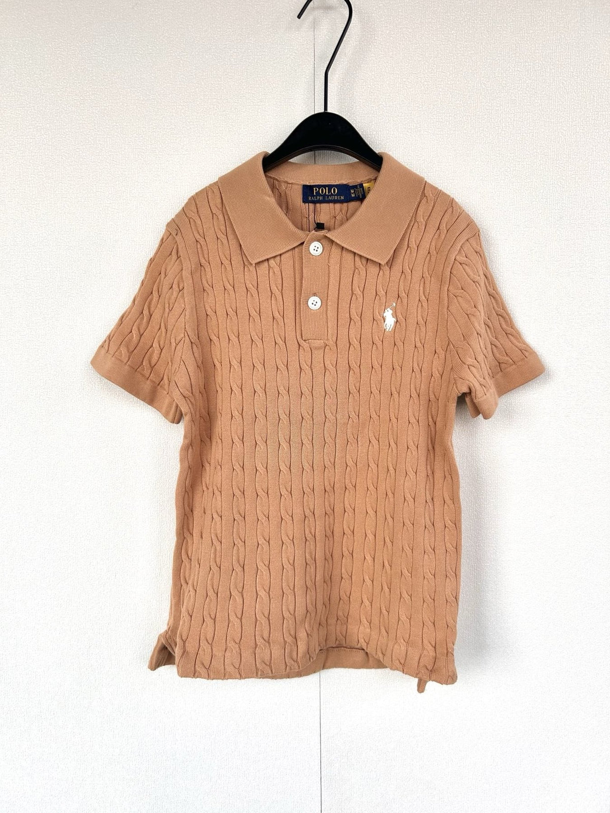 Test2-Ralph Lauren Women's Cable-Knit Short-Sleeve Polo Shirt ¡ª front