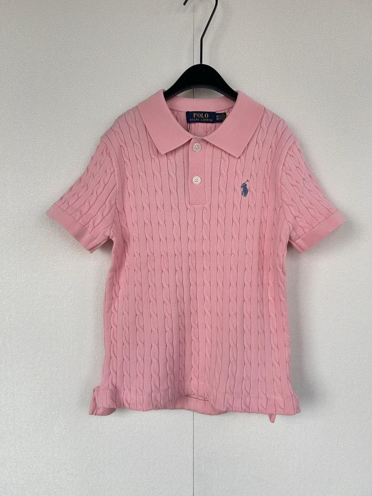 Test2-Ralph Lauren Women's Cable-Knit Short-Sleeve Polo Shirt ¡ª front