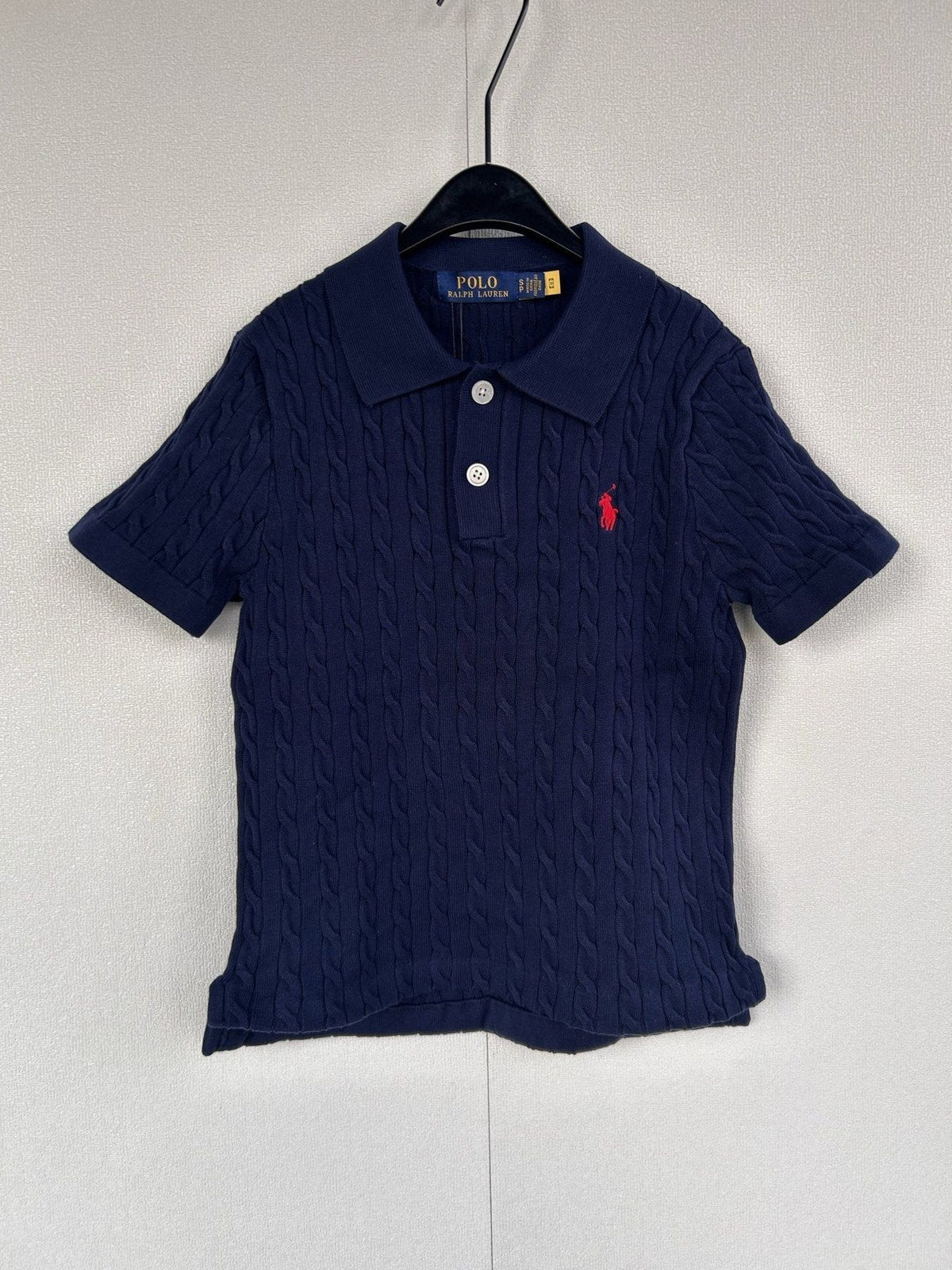 Test2-Ralph Lauren Women's Cable-Knit Short-Sleeve Polo Shirt ¡ª front