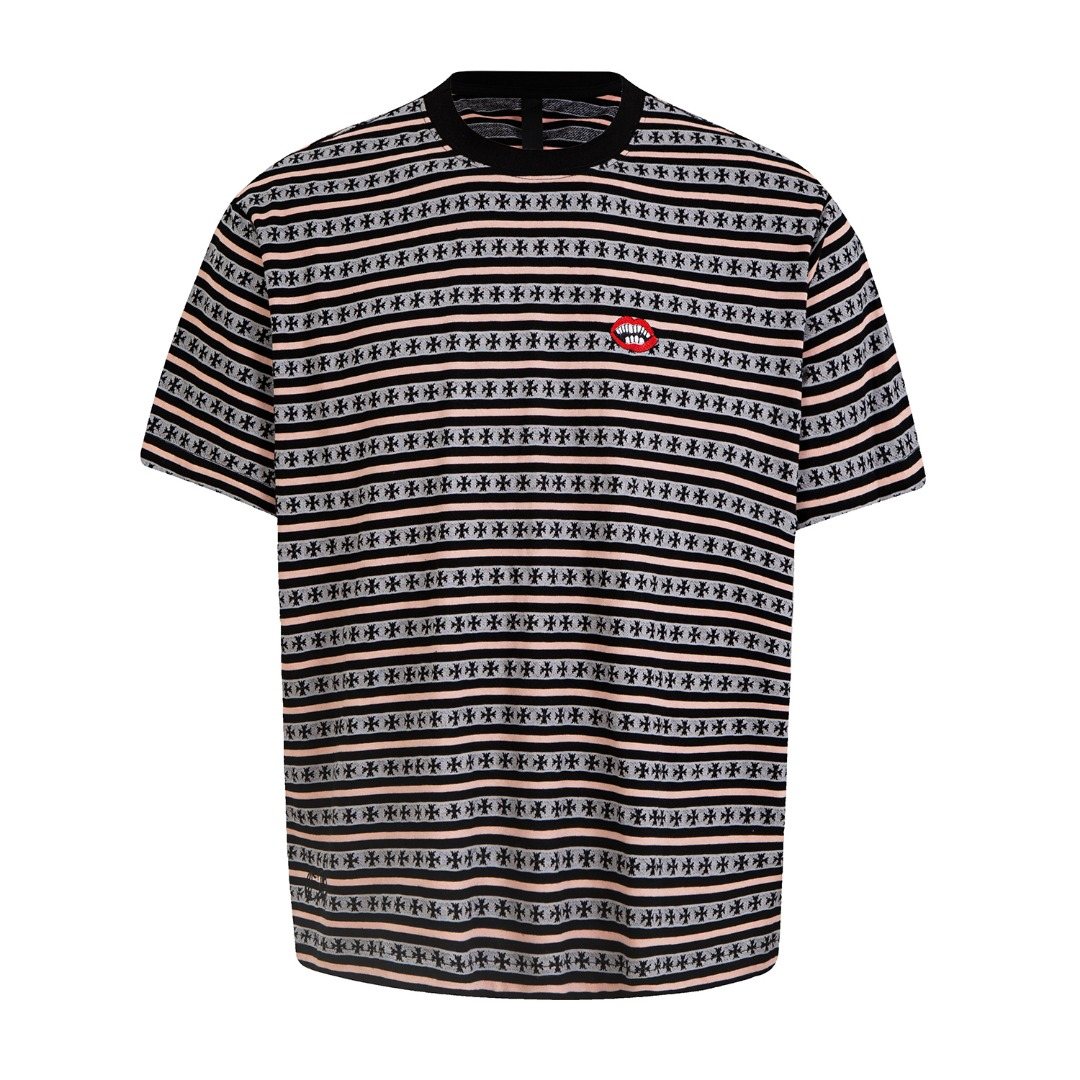 Test2-Chrome Hearts Striped Jacquard Knit T-Shirt ¡ª front