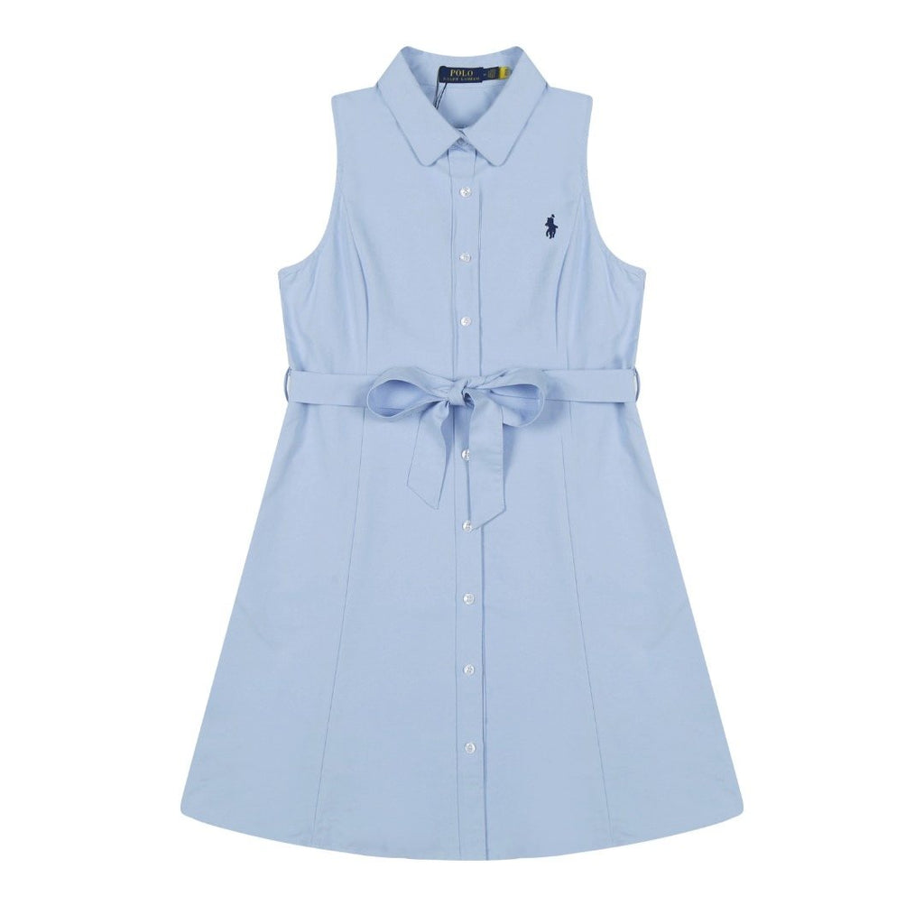 Test2-Ralph Lauren Sleeveless Cotton Oxford Shirt Dress with Tie Waist ¡ª front