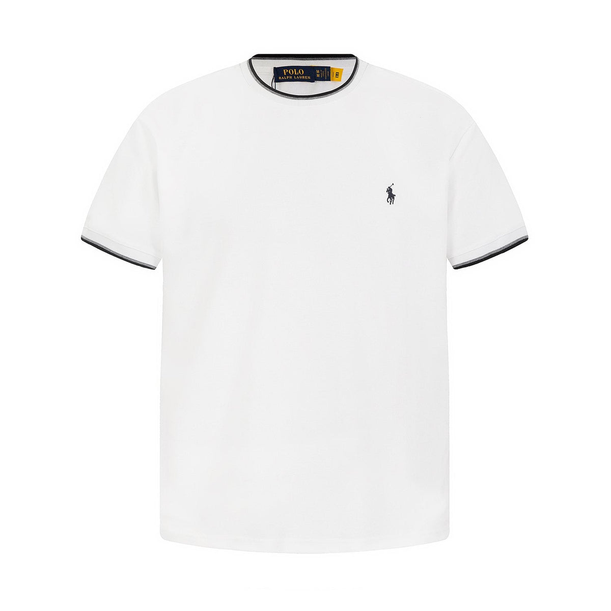 Test2-Ralph Lauren Contrast-Trim Piqu¨¦ Crewneck T-Shirt ¡ª front