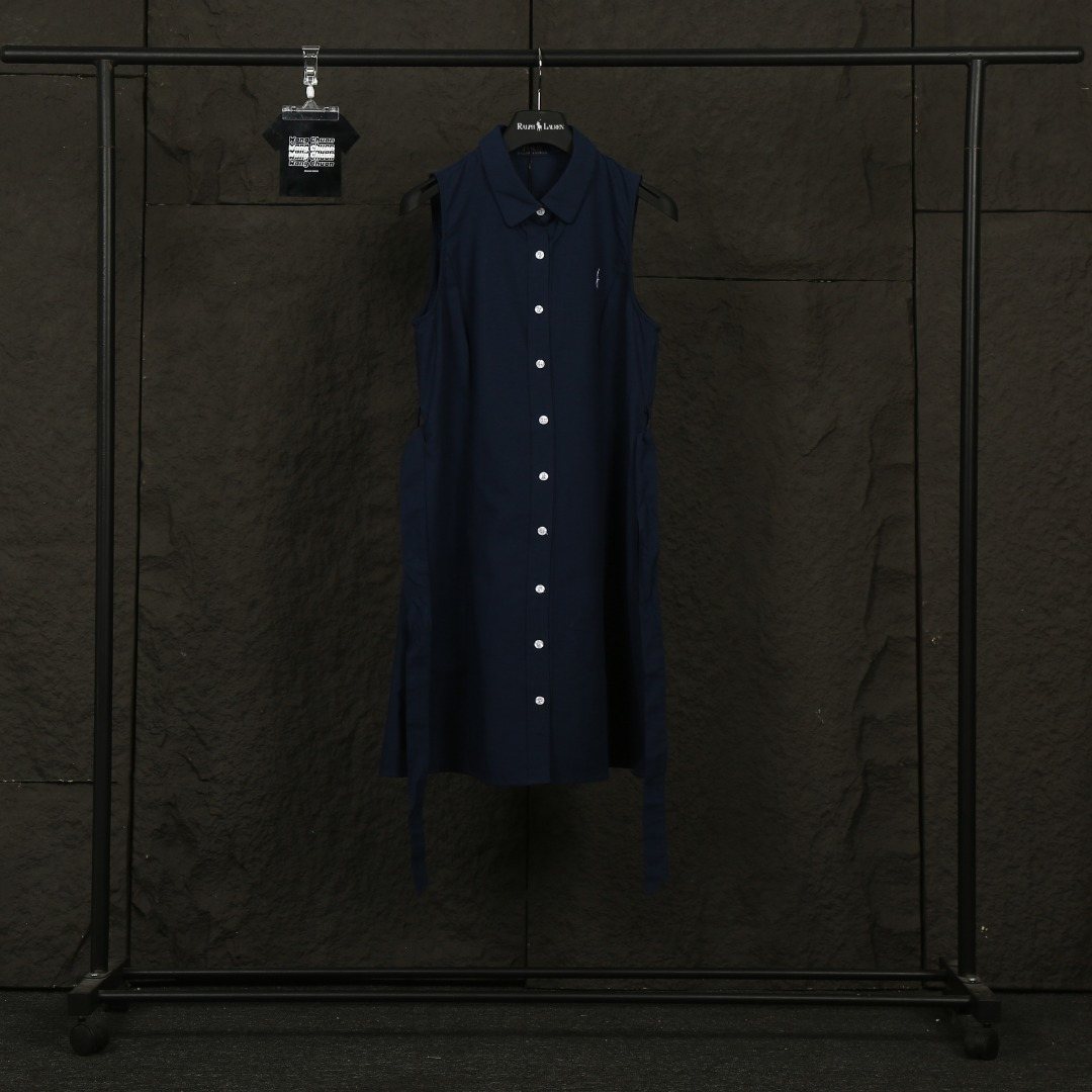Test2-Ralph Lauren Belted Sleeveless Shirt Dress ¡ª front